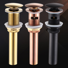 Luxury Bathroom Basin Sink Pop Up Drain Brass with & without Overflow Vanity Sink Waste Drainer 4 colors For Choice 2024 - buy cheap