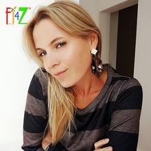 F. J4Z modernos encantadores pendientes colgantes de estilo urbano euroamericano para mujer hermosos pendientes de fiesta de Color caramelo a la moda 2024 - compra barato