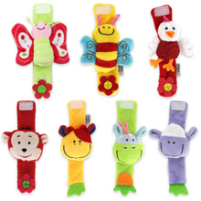 Animal shape wrist rattle soft wrist band Enlightenment puzzle baby toy 2024 - buy cheap