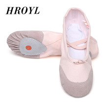 Ballet Dance Shoes For Girls Women Pointe Ballet Shoes Kids Children Soft Sole Yoga Shoes 4Color Canvas Leather EU24-45 wholesal 2024 - buy cheap