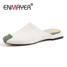 ENMAYER Genuine Leather  shoes woman  women shoes  aesthetic shoes  Casual  Slip-On  Size 34-40 ZYL2784 2024 - buy cheap