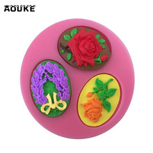 Guirnalda de rosas con forma de Fondant, molde de silicona para pastel, pasteles y galletas, moldes de Chocolate, herramientas de decoración de pasteles DIY 2024 - compra barato