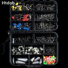 177pcs/box Fishing Accessories Kit Including Jig Hooks fishing Sinker weights fishing Swivels Snaps with fishing tackle box 2024 - buy cheap