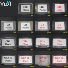 Пластиковый стеклянный экран YuXi для GB GBC GBA SP для Gameboy, улучшенная цветная Защита объектива с адгезивом 2024 - купить недорого