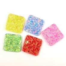 LF 10Pcs Resin Bling Square With Hole Decoration Crafts Flatback Cabochon Kawaii DIY Embellishments For Scrapbooking Accessories 2024 - buy cheap
