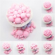 Pompón rosa de 8mm, 10mm, 15mm, 20mm, 30mm, pontón para manualidades, suministros para manualidades, juguete para niños, costura de ropa, decoraciones de boda para el hogar, 20g 2024 - compra barato