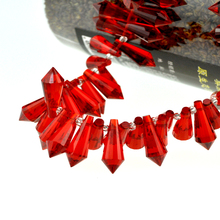 50pcs/lot 8x20mm Red Faceted Drop Beads Crystal Glass Beads For Jewelry Making Cute Chandelier Necklace Craft DIY Beads 2024 - buy cheap