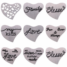 10pcs Heart Shape Stainless Steel Floating Plates Floating Locket Charms Window Plates For Glass Living Heart Locket Pendant 2024 - buy cheap