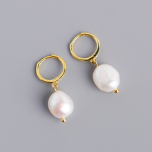 Baroque Irregular Freshwater Pearl Earrings S925 Sterling Silver Ear Nail for Female Fashion Jewelry 2024 - buy cheap