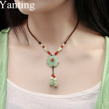 Yanting Ethnic Necklace For Women Glass Glazed Flower Natural Stone Choker Necklace Handmade Vintage Jewelry Accessories 0155 2024 - buy cheap