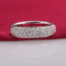 Luxury  Silver  Rings For Women And Men Charm Full Clear Crystal Wedding Engagement Unisex Rings Top Quality 2024 - buy cheap