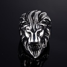 Punk 316L Stainless Steel Ring Titanium Ring Men AFRICAN LION KING Ring US Sizes Animal Jewelry BR1105 2024 - buy cheap