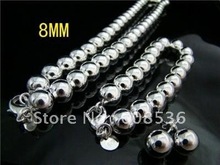 fashion jewelry, Hot S925 Silver color Jewelry Sets Necklace & bracelet, 8MM SOLID BEAD S103 2024 - buy cheap