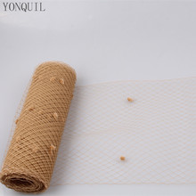 Khaki 5 Yards Per Lot Birdcage Veil With Dot 25CM Width Russian Veiling Netting Wedding Dot Veils Material Free Shipping LDV02 2024 - buy cheap