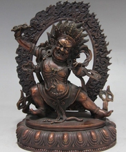 Estatua de Buda, estatua de budismo roja, cobre, bronce, Vajrapani, Chana, Dorje, Protector de Deidad, 28 cm 2024 - compra barato