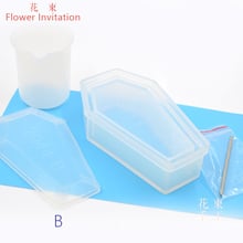 Forma de convite de flor feita à mão, silicone transparente, faça você mesmo, resina, joia, caixão de vampiro, copo de medição, imã 2024 - compre barato