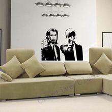 Banksy Jules y Vincent Pulp Fiction-calcomanía de vinilo para pared, Mural, papel tapiz, arte de pared, decoración del hogar 2024 - compra barato