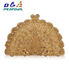 Gold Luxury Peacock Crystal Evening Bags Animal Clutch Designer Women Clutches Bridal Wedding Handbags Purses Party Bag 2024 - buy cheap