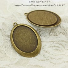 Doce sino (8 unidades) liga de bronze antigo 37*55mm (cabe 30*40mm de diâmetro) configuração oval cabochão pingente 6 d1058 2024 - compre barato