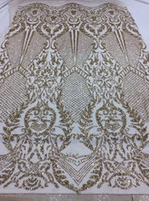 Популярная нигерийская ткань для свадебных платьев с клееным блеском Z-han61021 Свадебное кружево ткань оптом 2024 - купить недорого