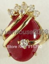 Бесплатно P & P ******* Noblest GP кольцо из Красного камня со стразами размер 6-9 2024 - купить недорого