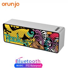 Ounjo f2 alto-falante sem fio portátil graffiti alto-falante estéreo rock som de grandes dimensões popular subwoofer boombox com microfone 2024 - compre barato