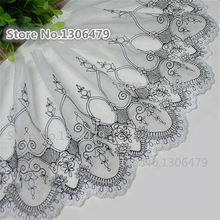 5yards/lot Width 18cm White with Black Lace Fabric,DIY Garment Accessories,Sewing Swiss Trim Wedding Lace RS1078 2024 - buy cheap
