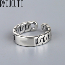 Boêmio punk vintage oco anéis de corrente para mulher prata cor jóias meninas tamanho ajustável anéis de dedo aberto 2024 - compre barato