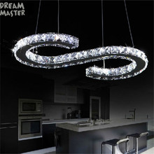 New Design LED crystal chandelier lighting S letter led hanging lighting modern dining room kitchen lustres de cristal lamps 2024 - buy cheap