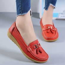 fashion women flats shoes genuine leather shoes woman cutout loafers slip on breathable ballet flat ballerina flats 2024 - buy cheap