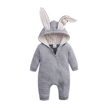 0-24M Newborn Baby Boy Girl Bunny Rompers Long Ear Hooded Jumpsuit Rabbit Playsuit Autumn Winter Baby Boy Girl Clothes Costumes 2024 - buy cheap