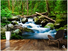 Papel tapiz de paisaje natural personalizado, madera profunda, fotos 3D para la sala de estar, dormitorio, restaurante, Fondo de pared, papel tapiz de vinilo 2024 - compra barato