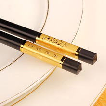 Luxury Household sushi Chopsticks Tableware dinnerware Alloy black chopsticks Chinese Style for gift(24.2cm)  korean chopsticks 2024 - buy cheap