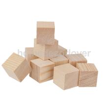 10pcs decoração de cubos de madeira natural para artesanato 2024 - compre barato