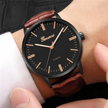 Reloj 2020 Мода Большой циферблат военные кварцевые мужские часы с кожаным ремешком спортивные часы Высокое качество часы наручные часы Relogio Masculino 2024 - купить недорого