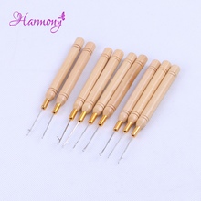 5pcs/lot wooden Loop Extension Crochet Knitting Hook Needles for hair extension/ wig making 2024 - buy cheap