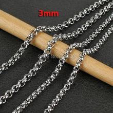 Collares de acero inoxidable 316L de 3mm para hombre y mujer, cadenas de eslabones redondos, moda para niño, regalos de joyería al por mayor, 20 Uds., envío gratis 2024 - compra barato