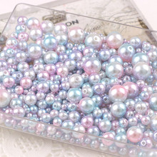 2018 acrylic DIY imitation pearl crafts mix 3-12mm perforated art pearl jewelry making pearl handicraft material 2024 - buy cheap