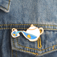 Teapot Fish Tea Cup Brooch Cartoon Cup Goldfish Travel Brooch Needle Shirt Jacket Animal Icon Child Badge Gift Ornament 2024 - buy cheap