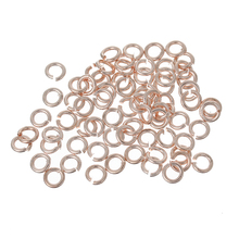 Doreenbeads de anel de pular aberto de latão descobertas redondas cor ouro rosa 4mm( 1/8 ") dia, 500 peças novo 2024 - compre barato