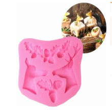 Hot Sell Popular 3D Christmas Elk Deer Acorn leaves Fondant Silicone Mold Soap Cake Baking Moulds Cake Decorating Tools 2024 - buy cheap