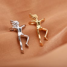 Clip Earrings Exaggerated Gymnast Three-dimensional Portrait Ear Clip Fake Earrings For Women Brincos Earing Jewelry Wholesale 2024 - buy cheap