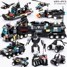 695Pcs City Police SWAT Truck Building Blocks Sets Ship Vehicle Technic Legoed Blocks Playmobil Toys For Children 2024 - buy cheap