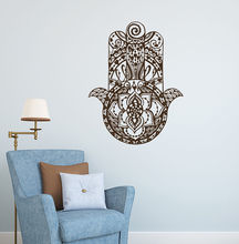 Hamsa adesivo de parede de mão novo design, decalque para decoração de casa, mural de parede estilo fatima, pôster de parede, arte de vinil aysup 2024 - compre barato