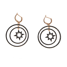 gorgeous european women luxury jewelry earring geometric black cz circle dangle dangling earrings 2024 - buy cheap