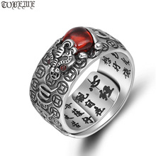 100% Серебро 925 пробы тибетское кольцо с шестью словами пословица удача богатство Pixiu кольцо счастливое ювелирное изделие мужское кольцо 2024 - купить недорого