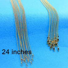 24" GOLD FILLED New Free Shipping 5PCS Making  Jewelry Section Ball Bead Prayer Chains With Lobster Clasps For Pendant 2024 - buy cheap