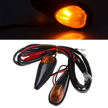 Mini pisca-pisca para motocicleta, luz led para seta de moto com âmbar, 2 peças, âmbar, 12v, 5w, lâmpada indicadora de seta