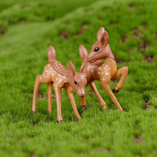 2pcs/Set Artificial Mini Sika Deer Fairy Garden Miniatures Gnomes Moss Terrariums Resin Crafts Figurines for Home Decoration 2024 - buy cheap