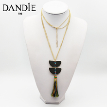 Dandie Geometric metal and tassel and wear bead necklace, fashion accessories for women 2024 - buy cheap